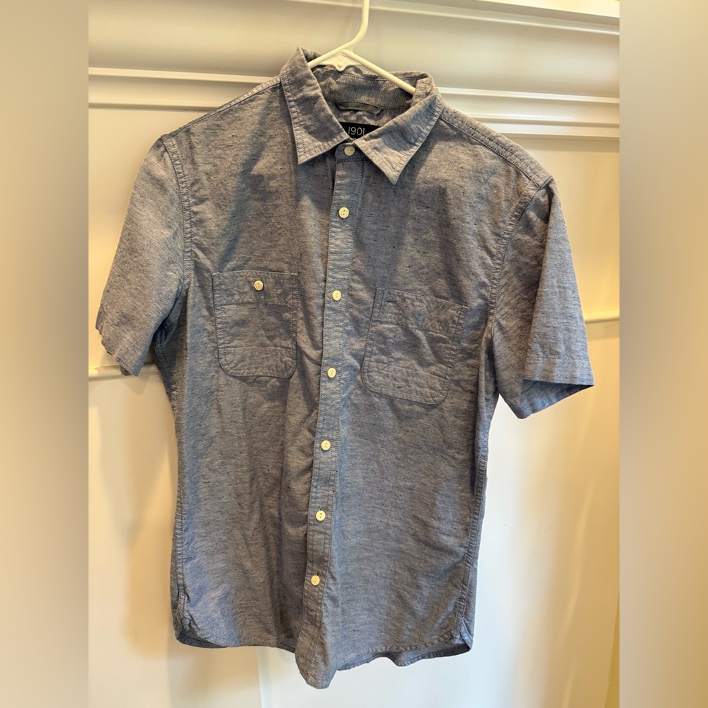 1901 Casual Blue Button Down Shirt